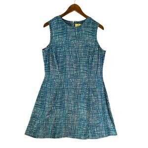 Vintage The Limited America Sleeveless Fit & Flare Dress Blue White Plaid L